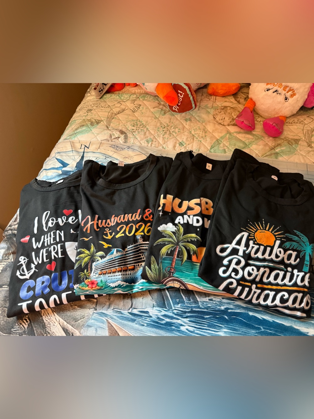 New Set of 8 Vacation Themed/Cruise Graphic Tees/Tanks